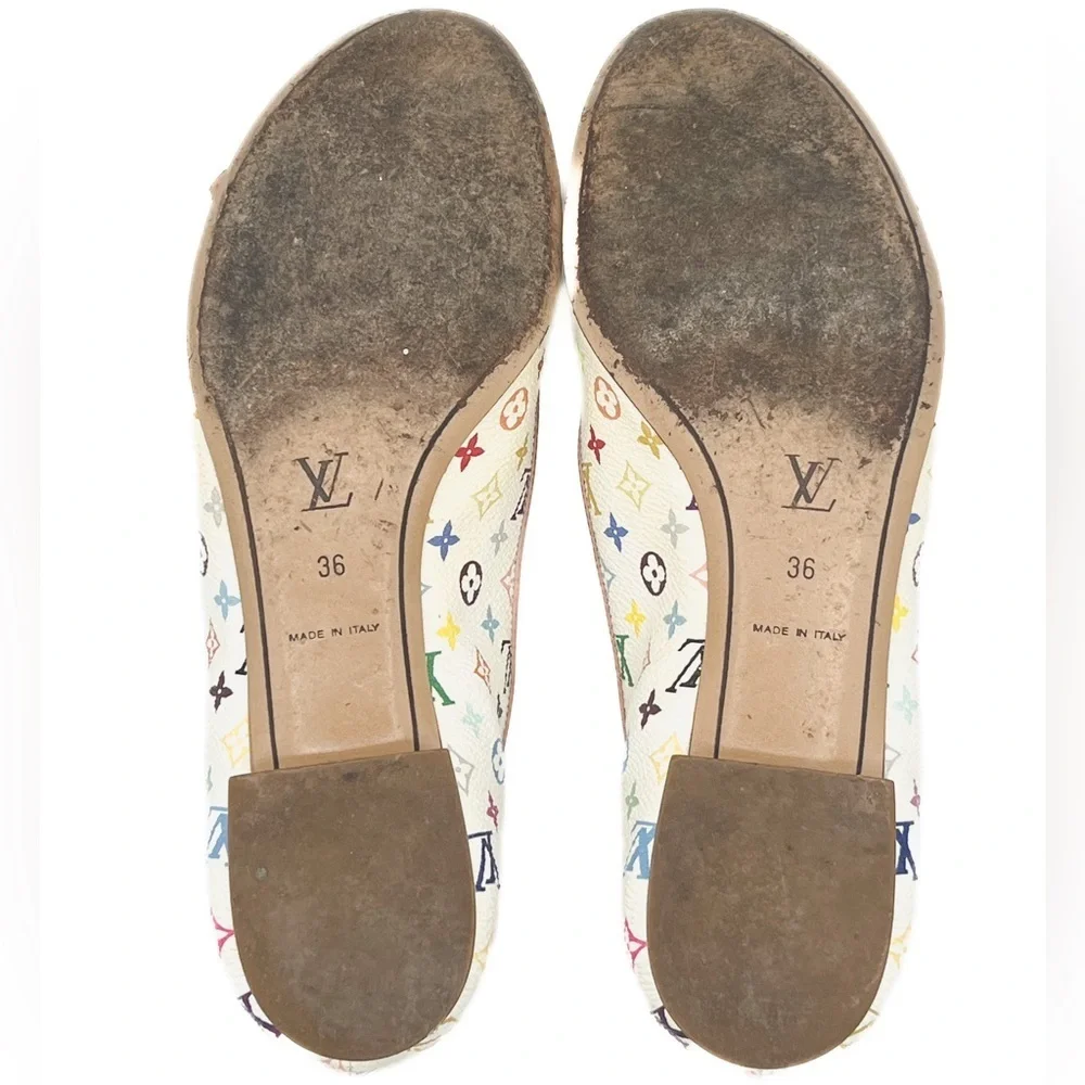 Louis Vuitton 2003 Takashi Murakami Romy Vintage Monogram Flower Ballerina Flats - Picture 6 of 8